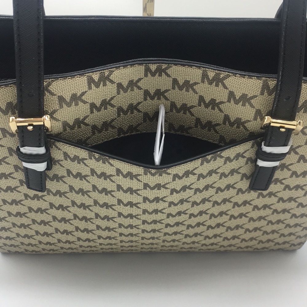 MICHAEL KORS MD TZ TOTE NAT/BLACK 38S9CTVT… - Picture 5 of 14